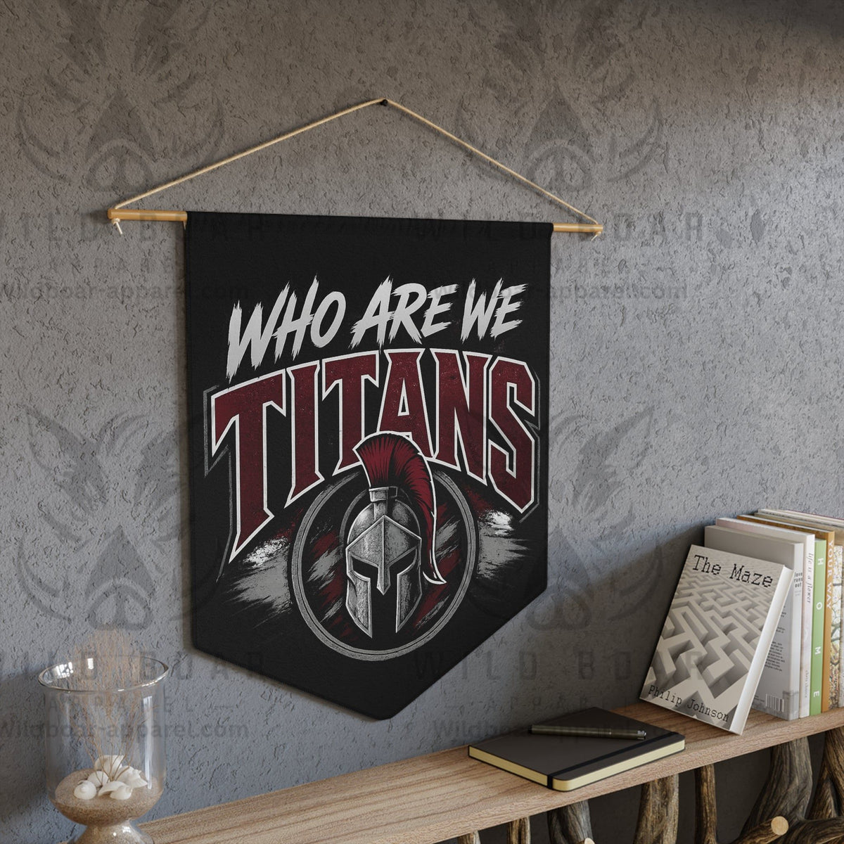 Who Are We Titans Pennant — Spartan Helmet Team Banner