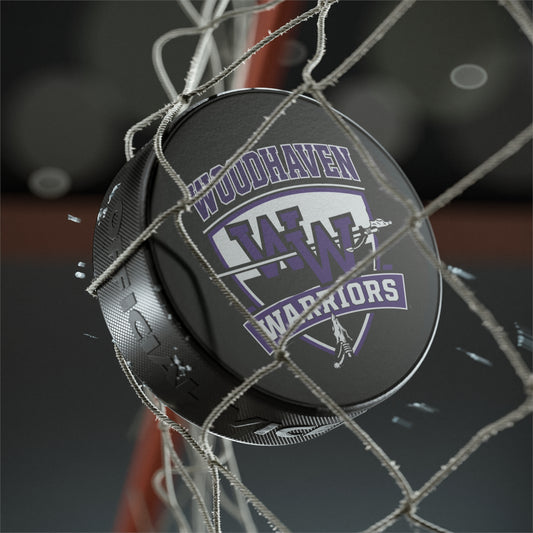Woodhaven Warriors Hockey Puck — Team Logo Game Puck