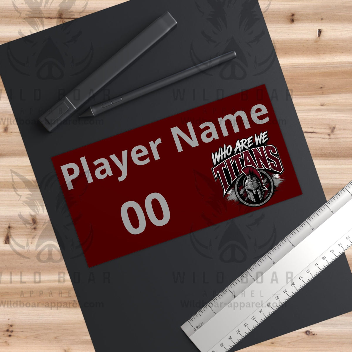 Personalized 'Who Are We Titans' Bumper Sticker — Custom Name & Number