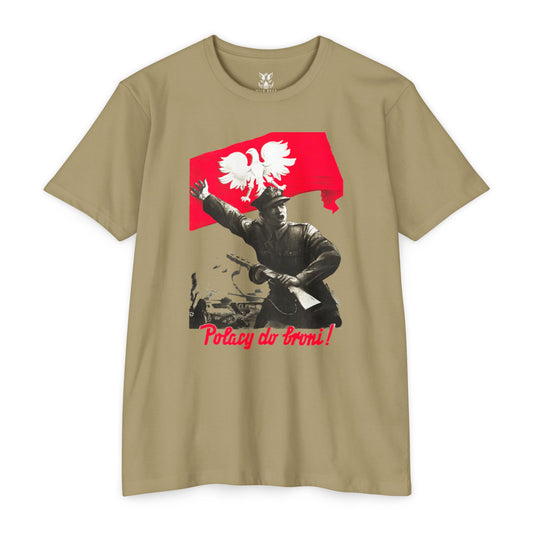 T-Shirt — Polish Resistance ‘Potęga do frontu!’ Flag Soldier Graphic