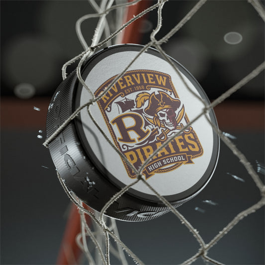Riverview Pirates Hockey Puck – High School Team Logo Sports Souvenir
