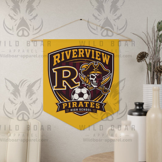 Riverview Pirates Soccer Pennant Banner – High School Spirit Wall Flag