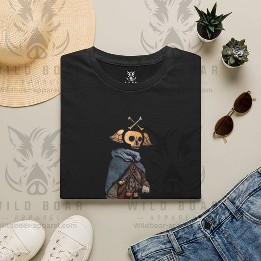 Skull Archer T-Shirt — Memento Mori - Longhunter 1776 Watercolor Variant