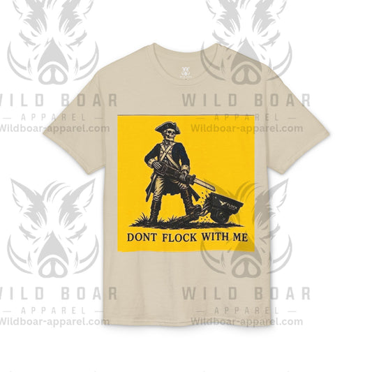 T‑Shirt — "Don't Flock With Me" Yellow Gadsden Style Graphic