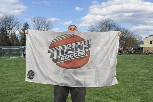 Titans Soccer Double-Sided Team Flag — Outdoor Sports Banner