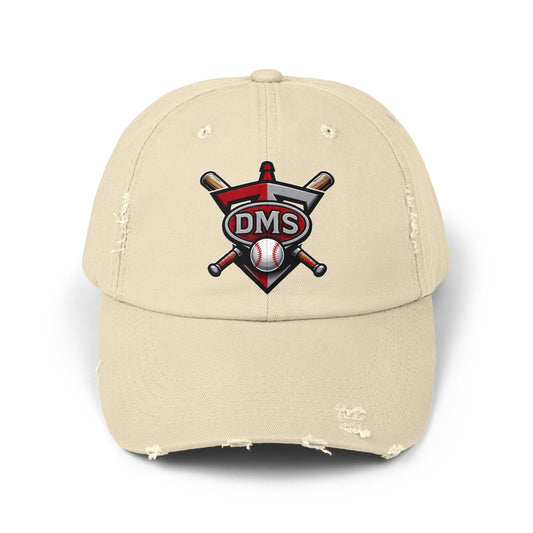 Baseball Emblem Distressed Cap — DMS Logo Dad Hat