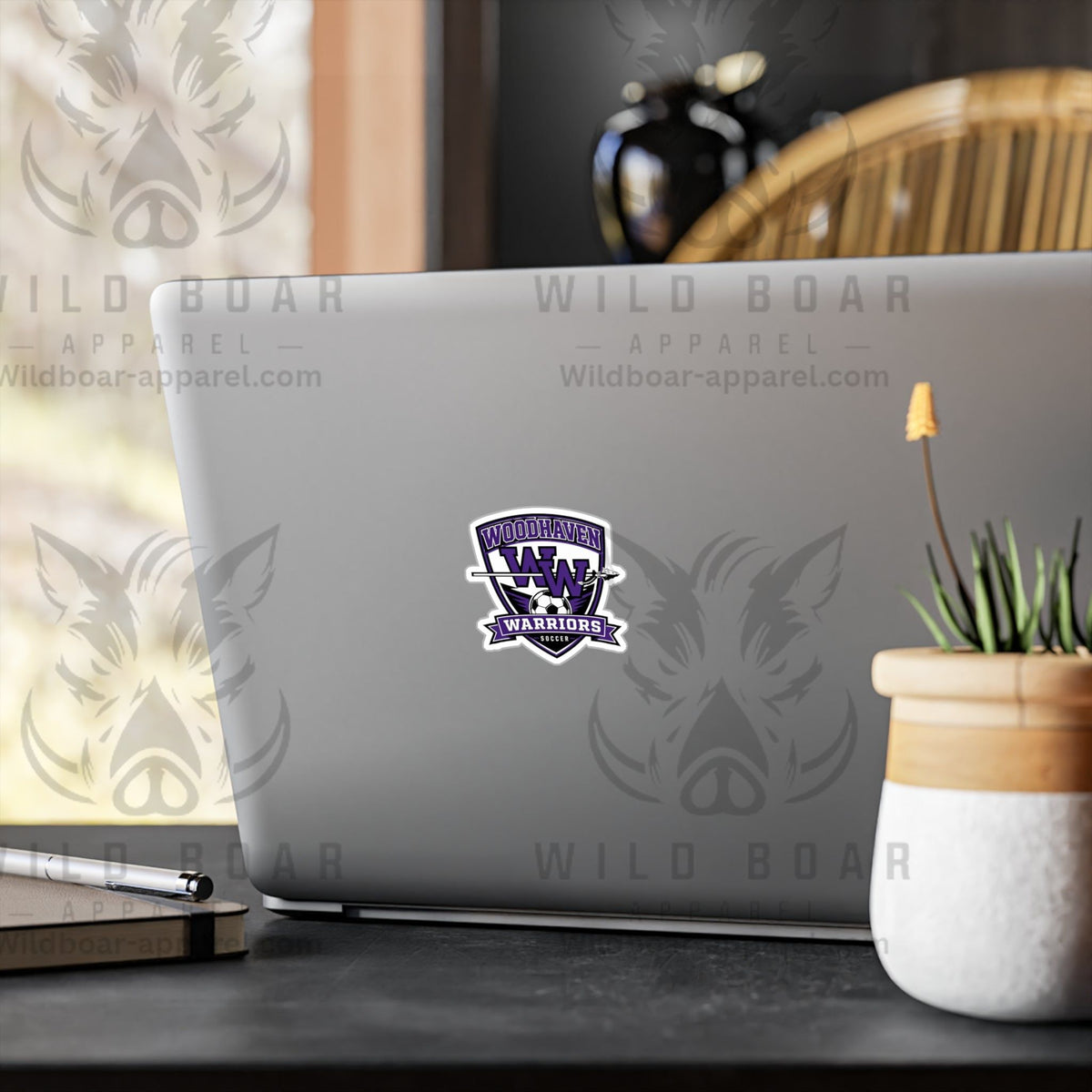 Woodhaven Warriors Soccer Kiss-Cut Vinyl Sticker — Team Logo Decal