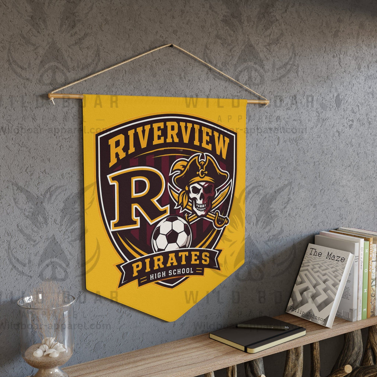 Riverview Pirates Soccer Pennant Banner – High School Spirit Wall Flag