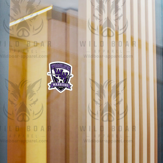 Woodhaven Warriors Soccer Kiss-Cut Vinyl Sticker — Team Logo Decal