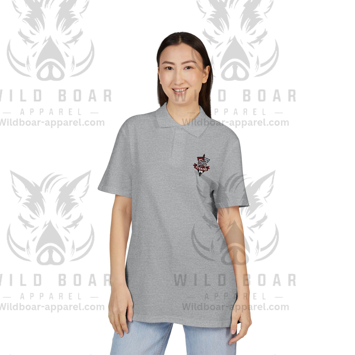 Embroidered DMS soccer Crest Polo Shirt