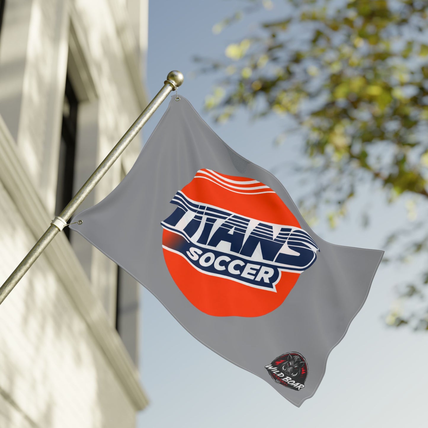 Titans Soccer Double-Sided Team Flag — Outdoor Sports Banner