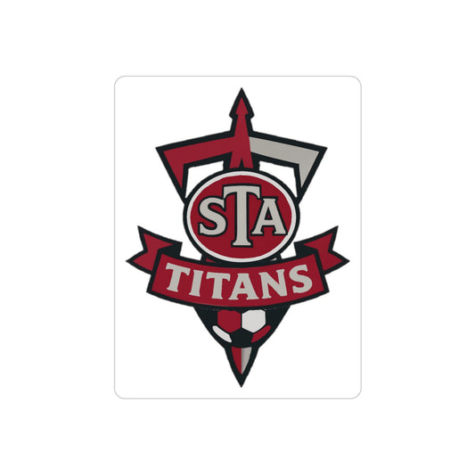 STA Titans Die-Cut Outdoor Sticker — Transparent School Soccer Logo