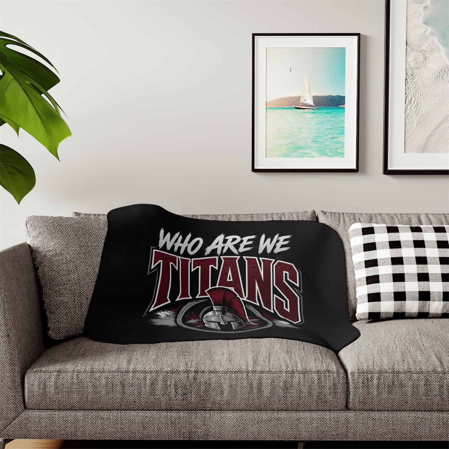 Titans 'Who Are We' Sherpa Blanket — Cozy Fan Throw with Titans Slogan