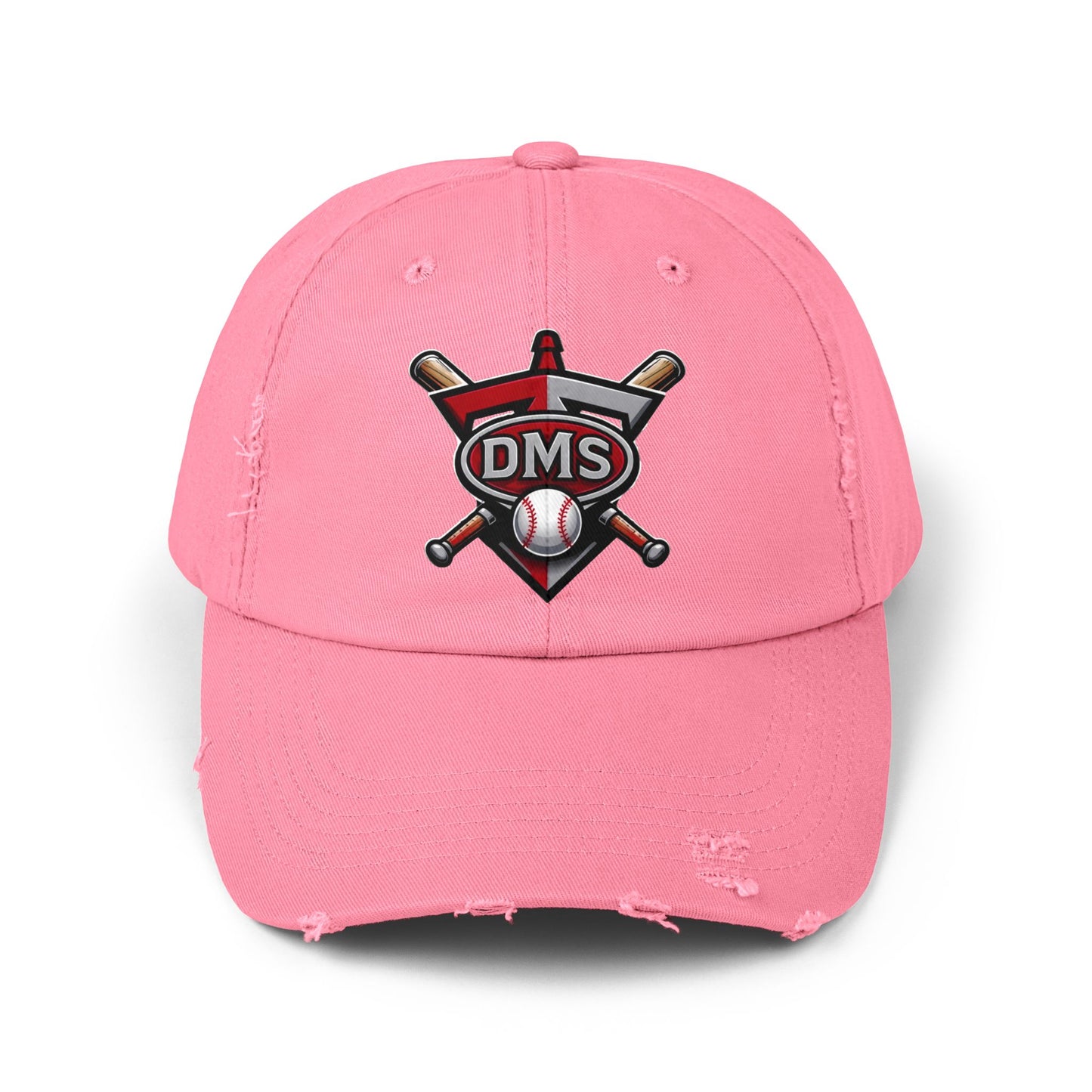 Baseball Emblem Distressed Cap — DMS Logo Dad Hat