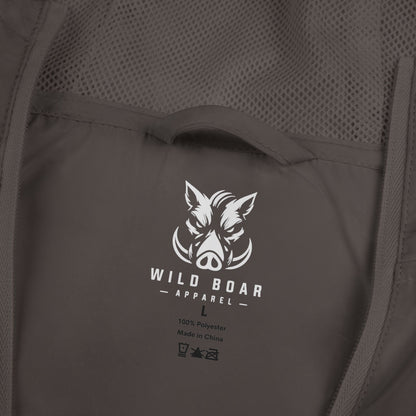 Windbreaker Jacket — Allen Park Soccer Crest Logo Windbreaker, Lightweight White Hooded Shell