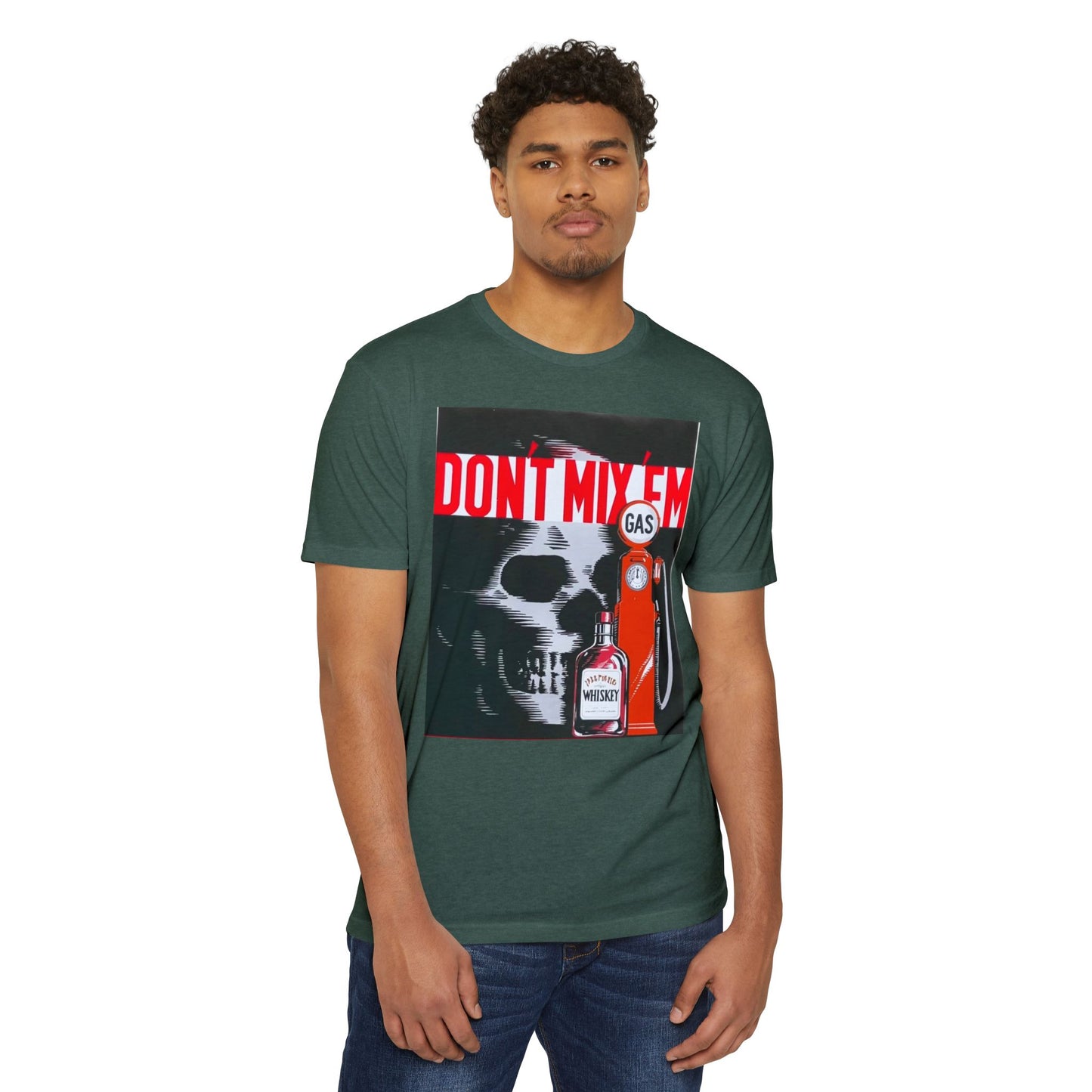 Don't Mix 'Em Skull Gas Pump T-Shirt