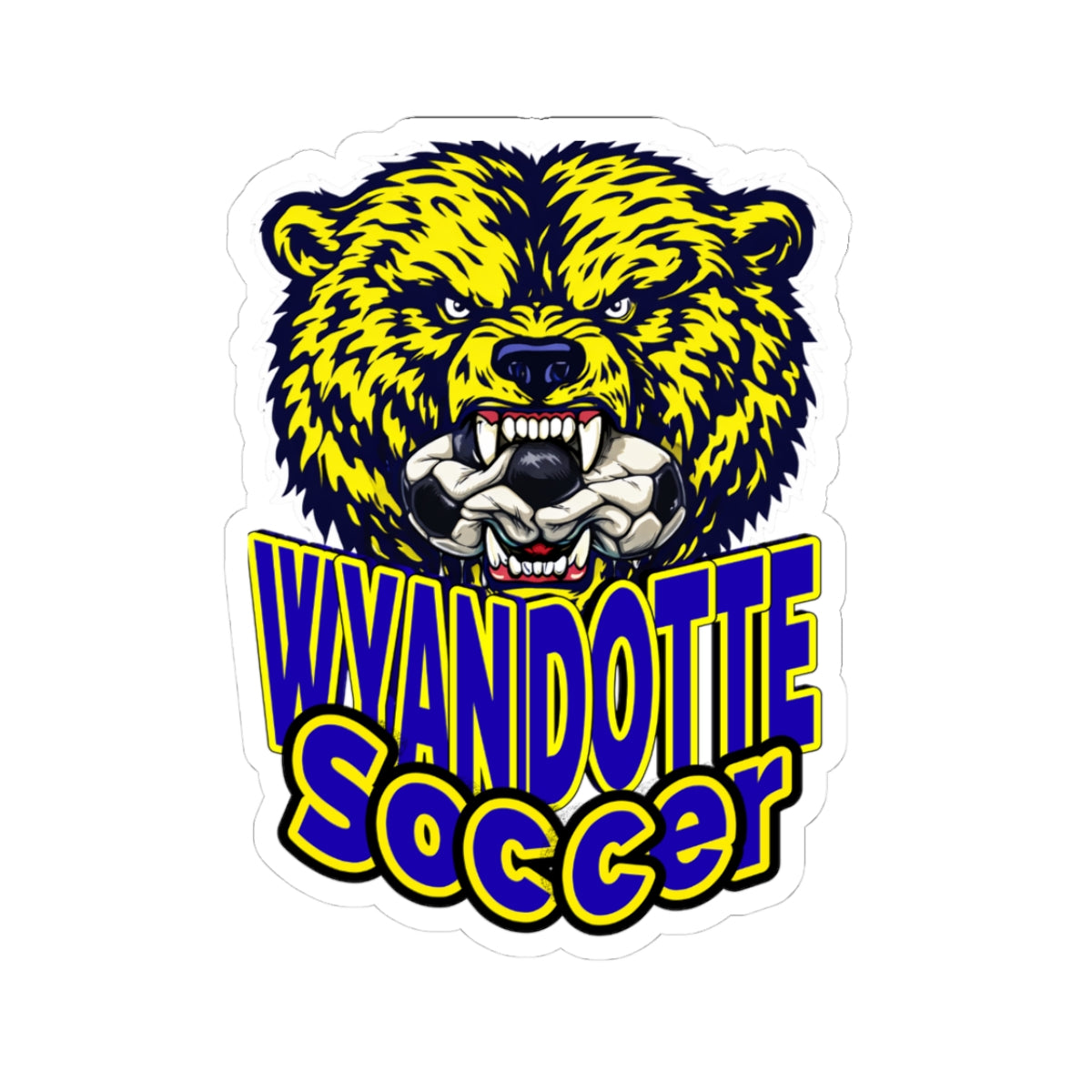 Wyandotte Soccer Bear Sticker
