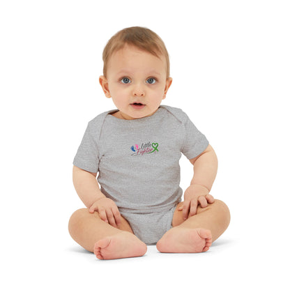 "Little Fighter" Infant Onesie – Baby Bodysuit with Awareness Ribbon