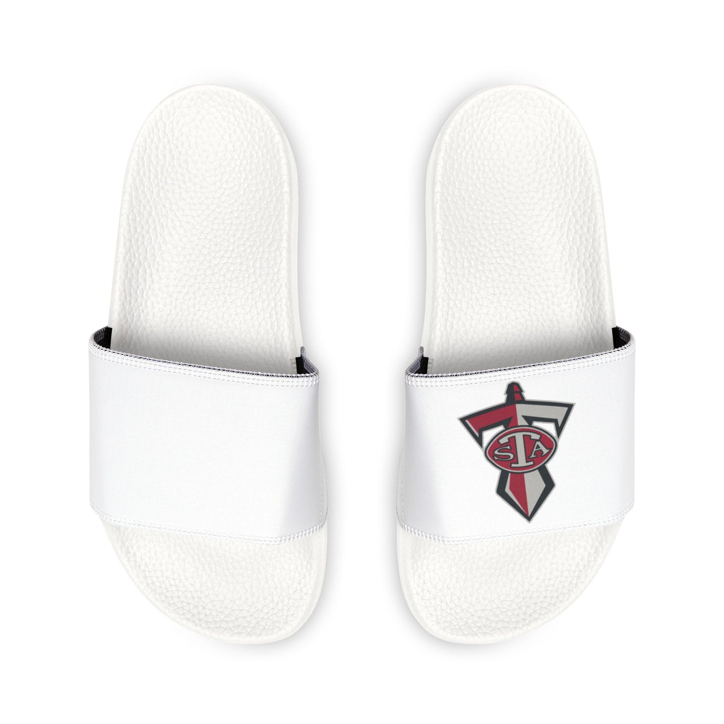 Men's White Slide Sandals with Removable Strap & STA Crest Logo