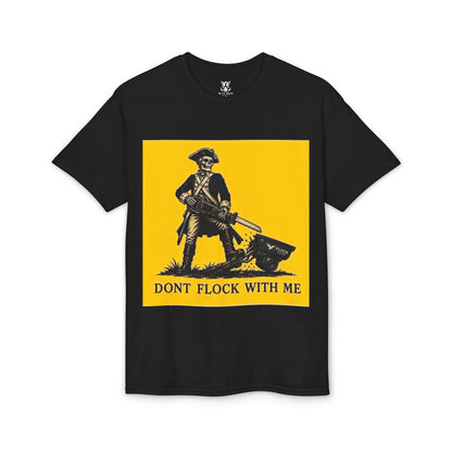 T‑Shirt — "Don't Flock With Me" Yellow Gadsden Style Graphic