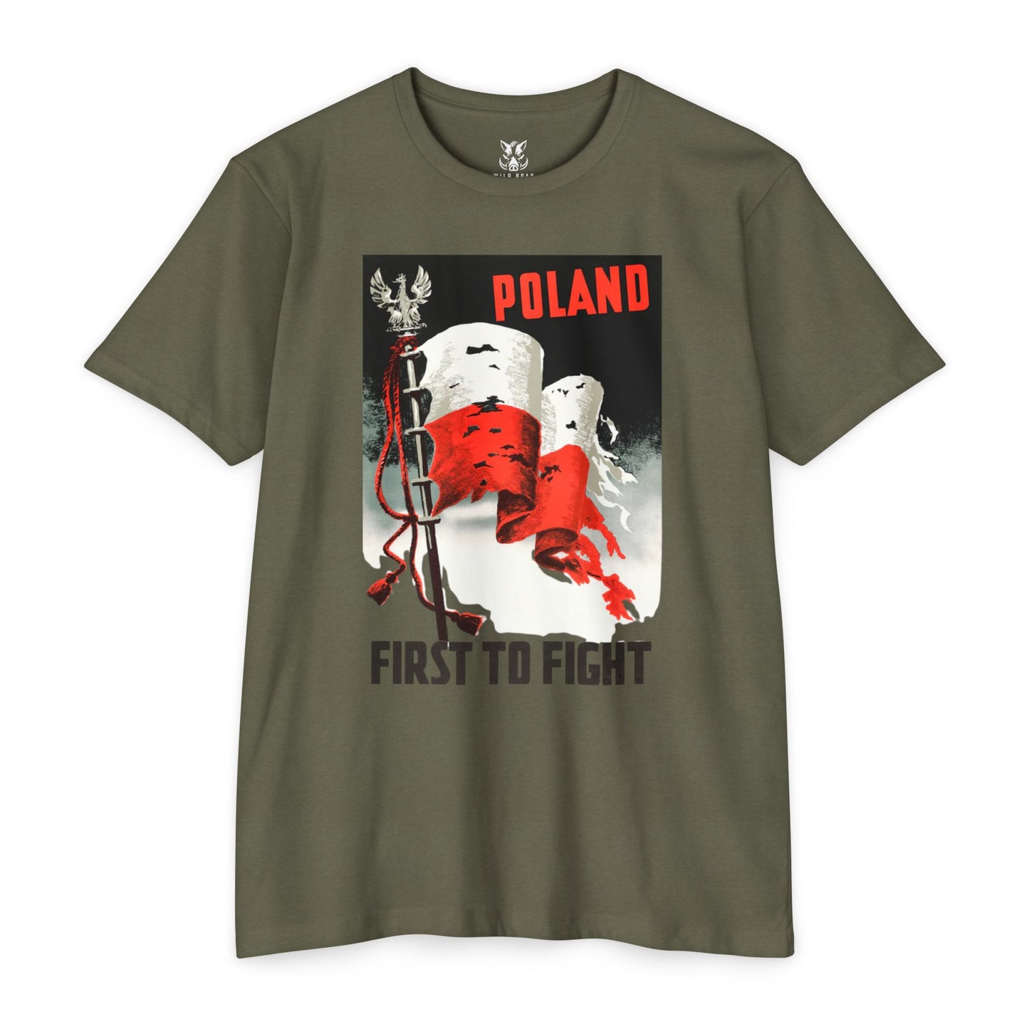 Poland "First to Fight" T-Shirt — Polish Flag Vintage Military Pride Tee
