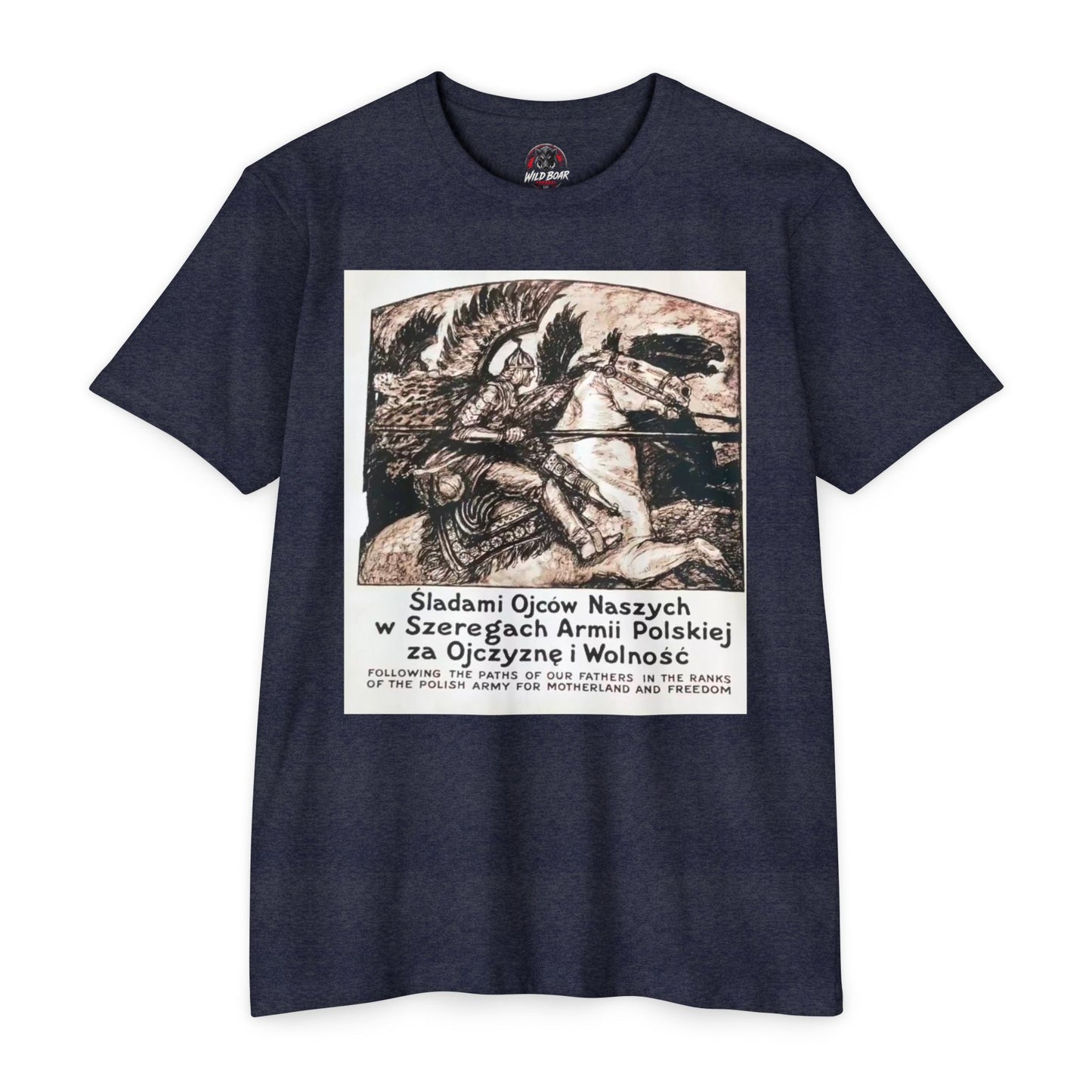 Polish Army Tribute T-Shirt — 'Śladami Ojców Naszych' Vintage Poster Tee