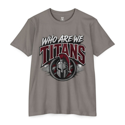 Who Are We Titans T-Shirt — Spartan Helmet School Spirit Tee