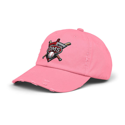 Baseball Emblem Distressed Cap — DMS Logo Dad Hat