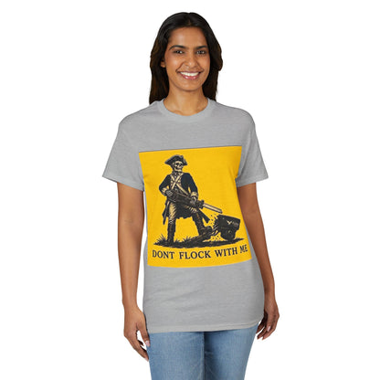 T‑Shirt — "Don't Flock With Me" Yellow Gadsden Style Graphic