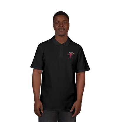 Embroidered "F" ShieldPolo Shirt — Women's Gothic Logo Pique Polo