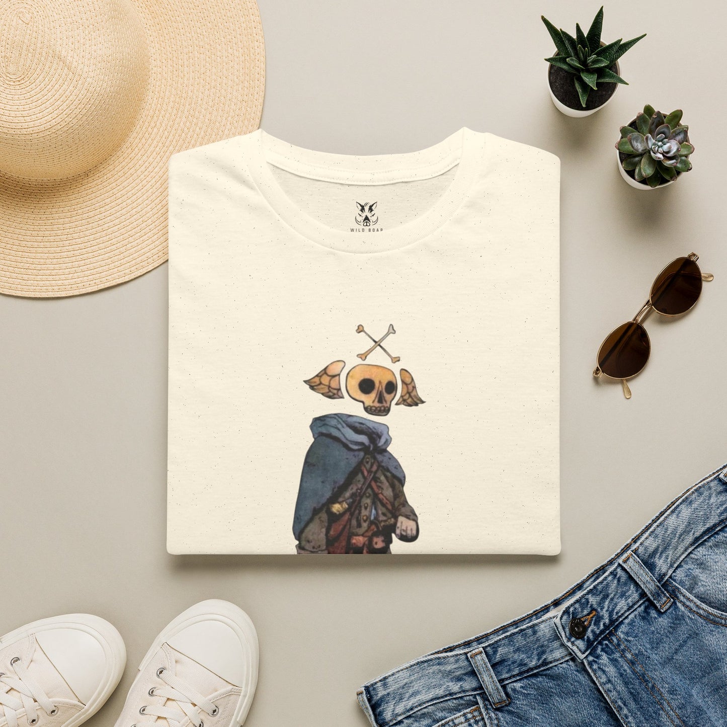 Skull Archer T-Shirt — Memento Mori - Longhunter 1776 Watercolor Variant