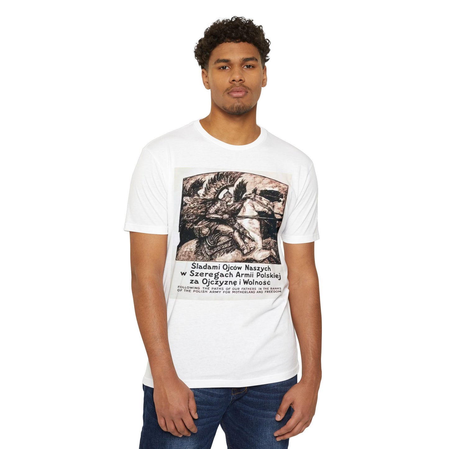 Polish Army Tribute T-Shirt — 'Śladami Ojców Naszych' Vintage Poster Tee