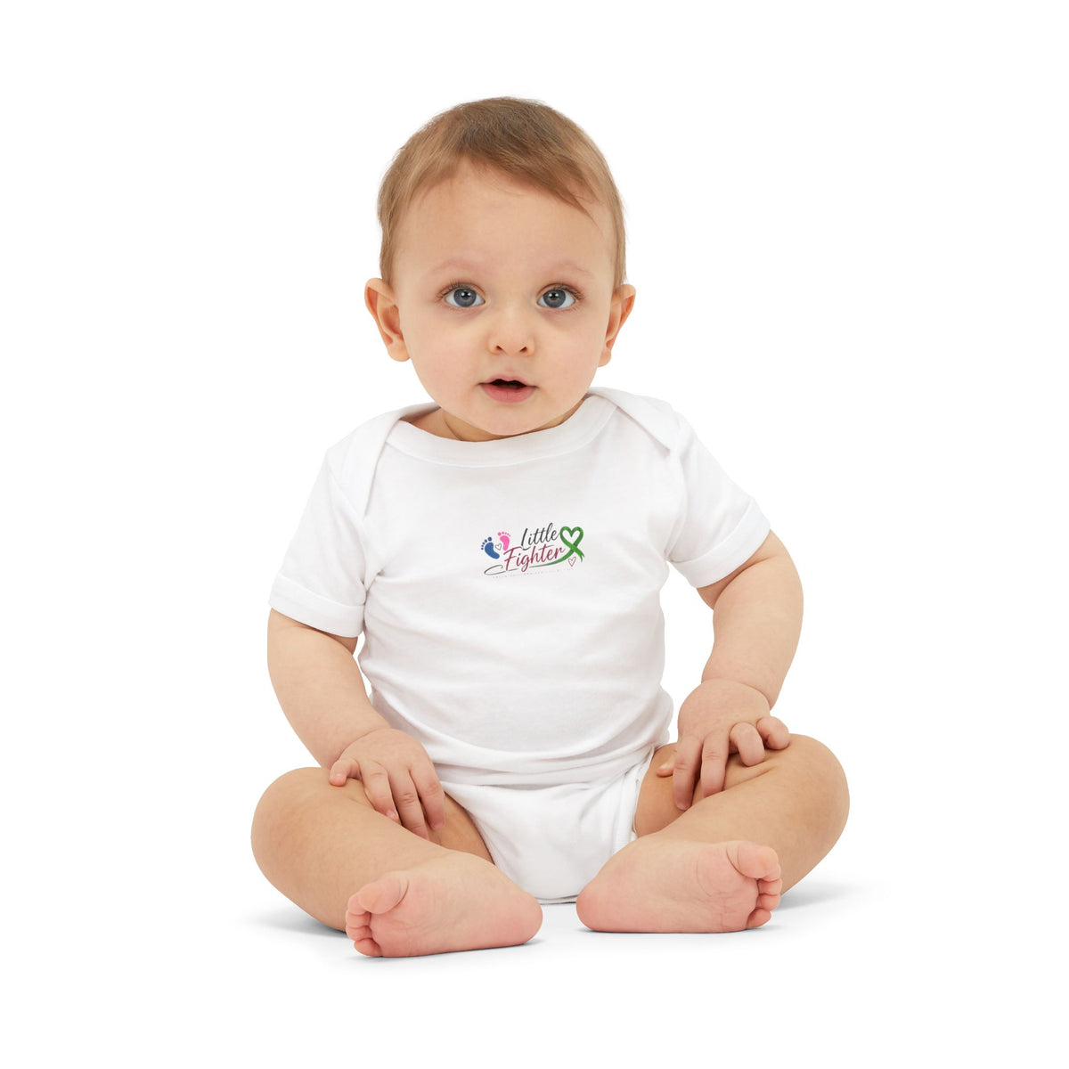 "Little Fighter" Infant Onesie – Baby Bodysuit with Awareness Ribbon