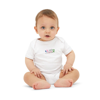"Little Fighter" Infant Onesie – Baby Bodysuit with Awareness Ribbon