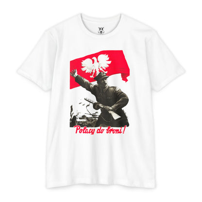 T-Shirt — Polish Resistance ‘Potęga do frontu!’ Flag Soldier Graphic