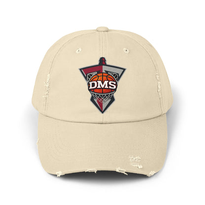 Distressed DMS Basketball Cap — Vintage Worn Dad Hat for Fans