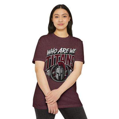 Who Are We Titans T-Shirt — Spartan Helmet School Spirit Tee