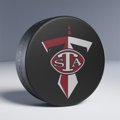 STA Titans Hockey Puck – Maroon & White Team Logo Puck