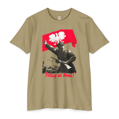 T-Shirt — Polish Resistance ‘Potęga do frontu!’ Flag Soldier Graphic