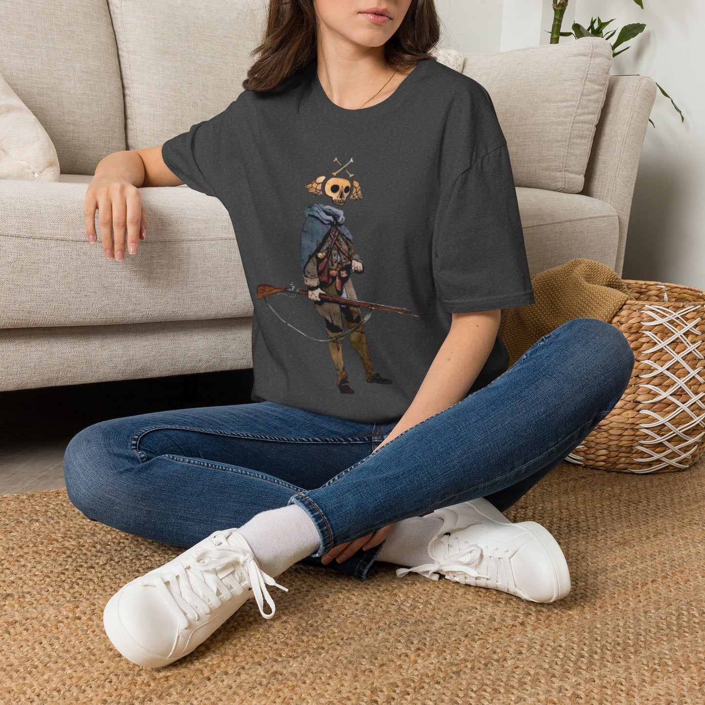 Skull Archer T-Shirt — Memento Mori - Longhunter 1776 Watercolor Variant