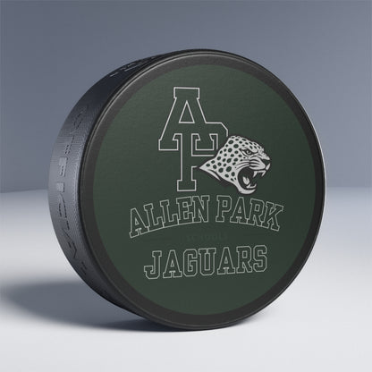 Allen Park Jaguars Hockey Puck – Green Team Logo Puck