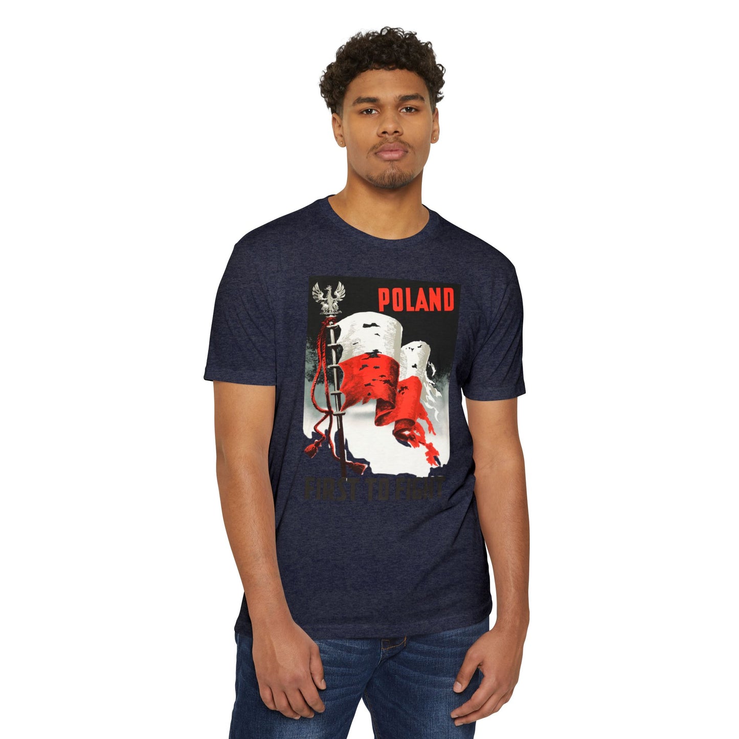 Poland "First to Fight" T-Shirt — Polish Flag Vintage Military Pride Tee