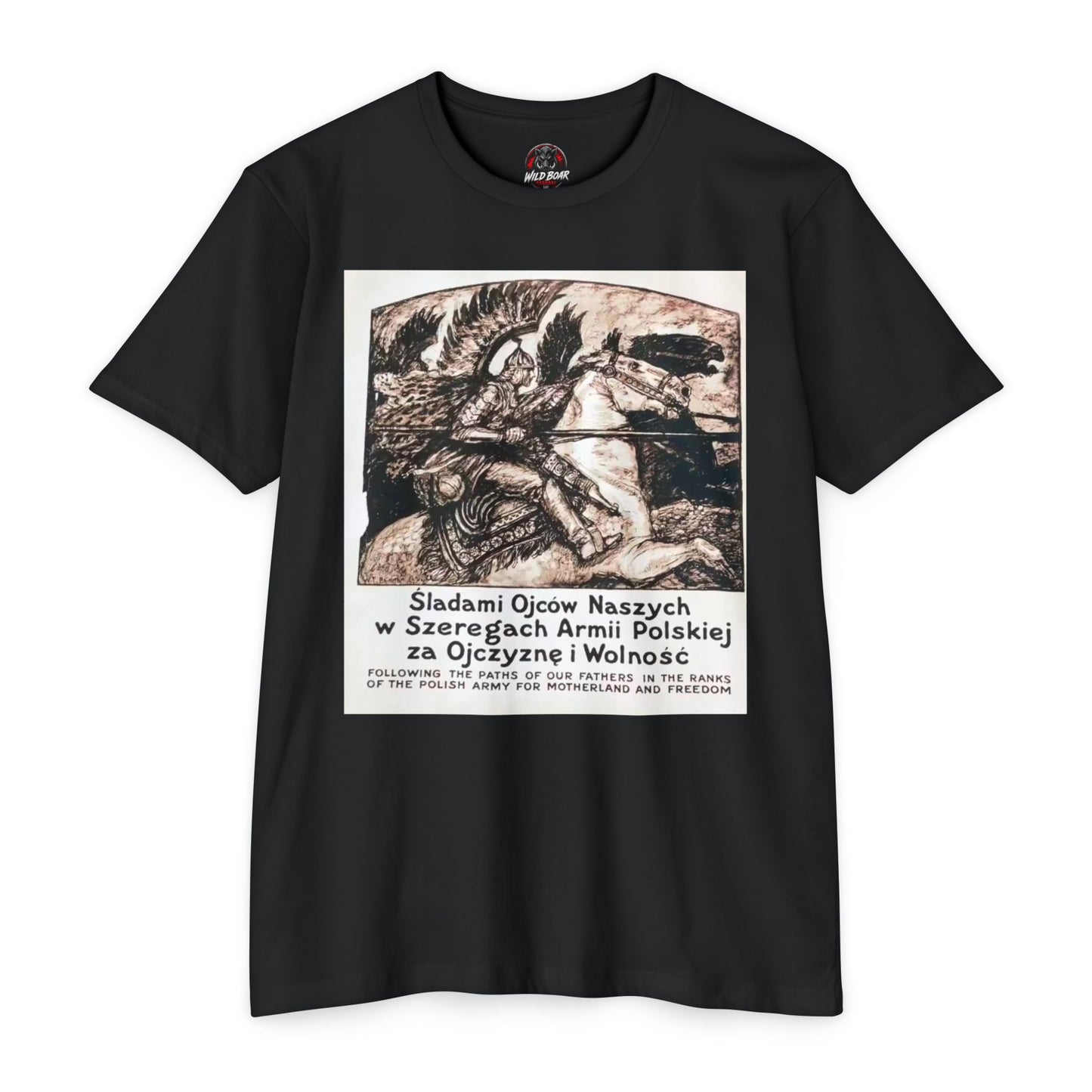 Polish Army Tribute T-Shirt — 'Śladami Ojców Naszych' Vintage Poster Tee
