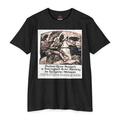 Polish Army Tribute T-Shirt — 'Śladami Ojców Naszych' Vintage Poster Tee
