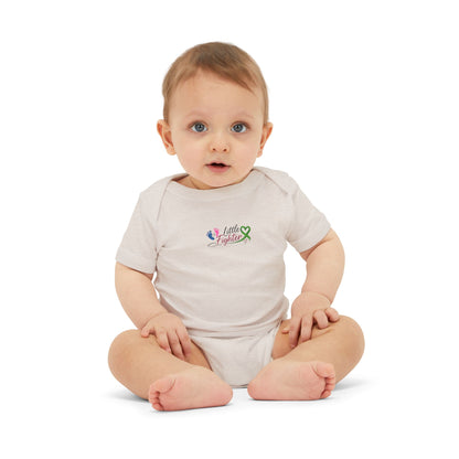 "Little Fighter" Infant Onesie – Baby Bodysuit with Awareness Ribbon