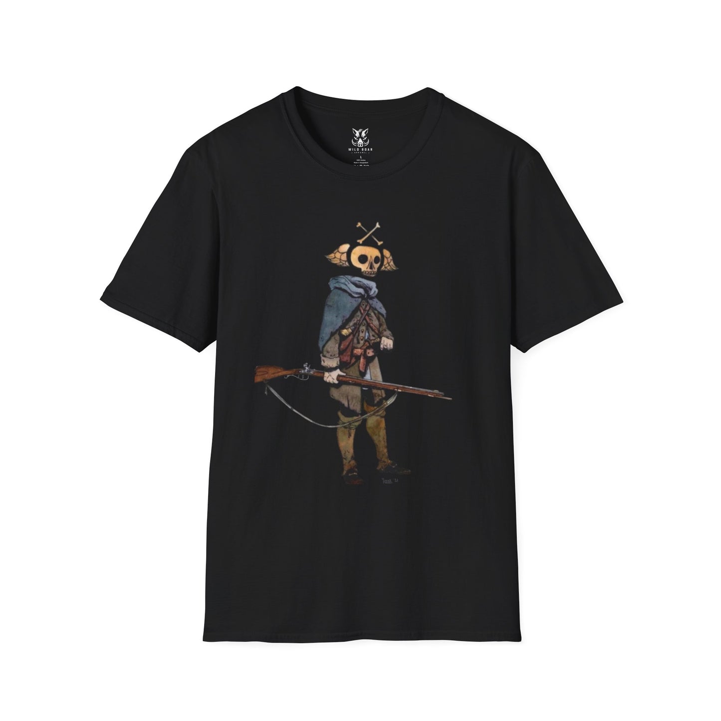 Skull Archer T-Shirt — Memento Mori - Longhunter 1776 Watercolor Variant