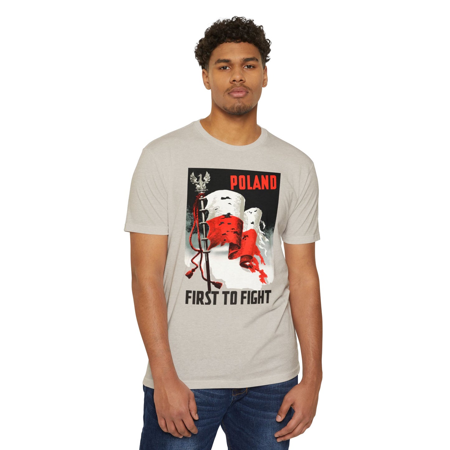 Poland "First to Fight" T-Shirt — Polish Flag Vintage Military Pride Tee