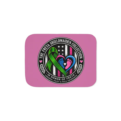 Sherpa Blanket - Cerebral Palsy & NICU Awareness Ribbon Heart Design (Honor of Freya)