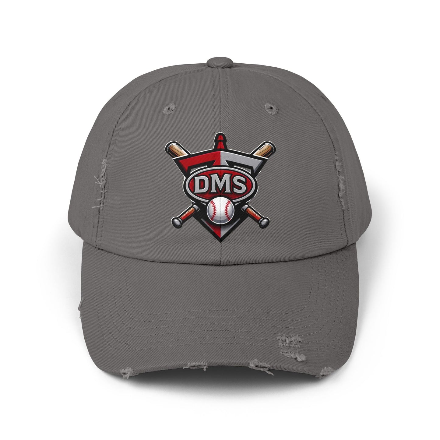 Baseball Emblem Distressed Cap — DMS Logo Dad Hat