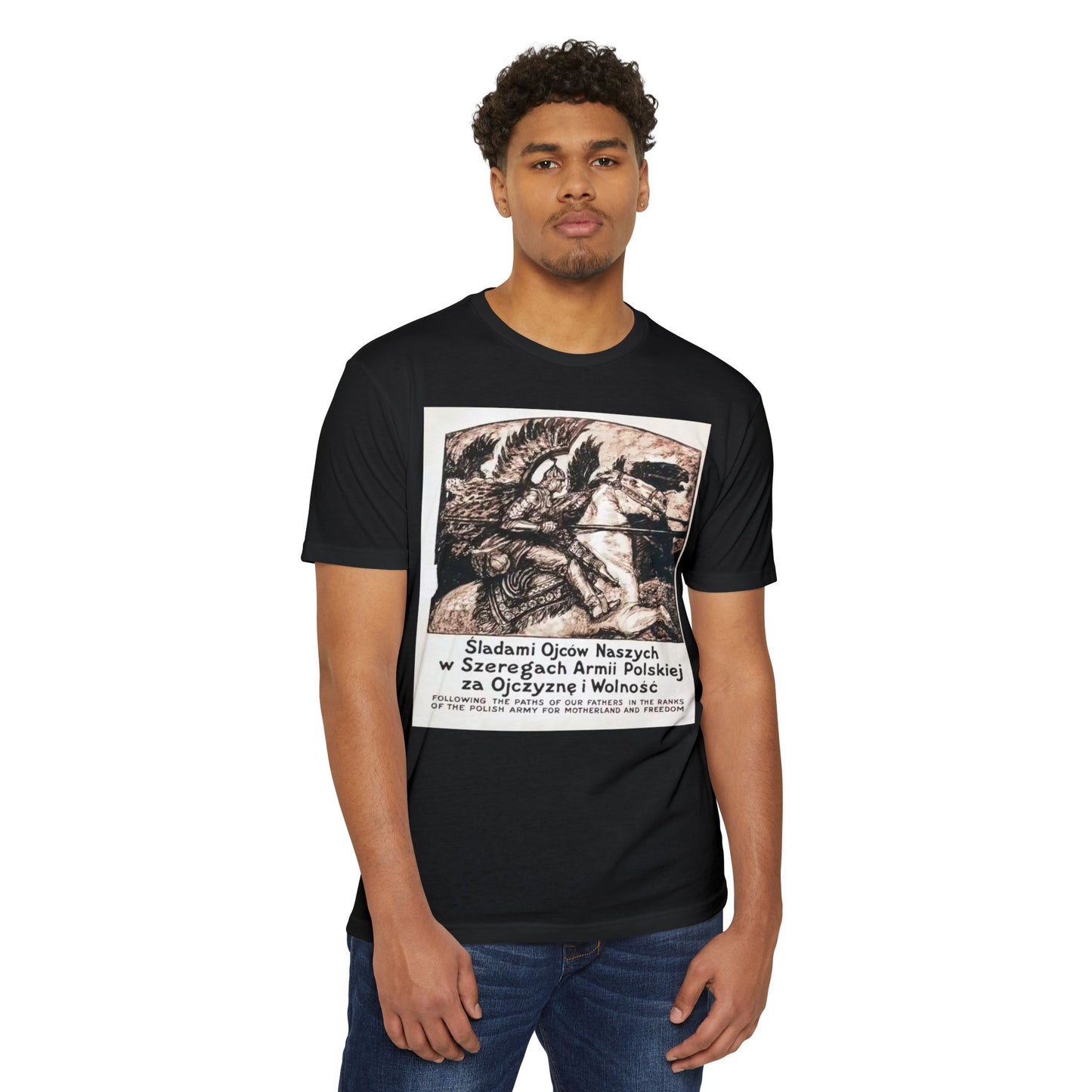 Polish Army Tribute T-Shirt — 'Śladami Ojców Naszych' Vintage Poster Tee